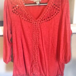Red/Orange Lucky brand top